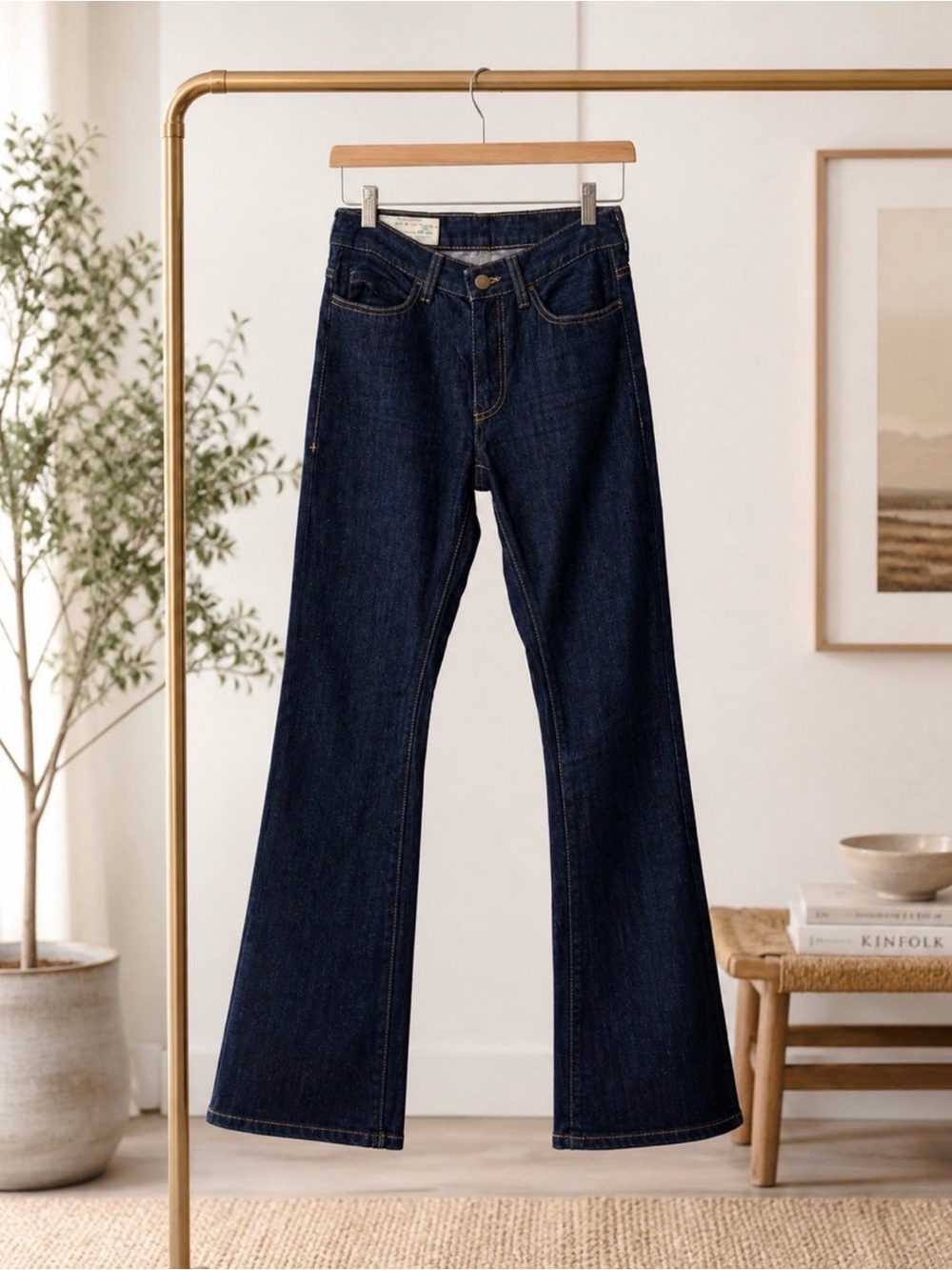 Imogene + Willie Wide Leg Jeans Size 29 x 30 Dark Wash Premium Denim